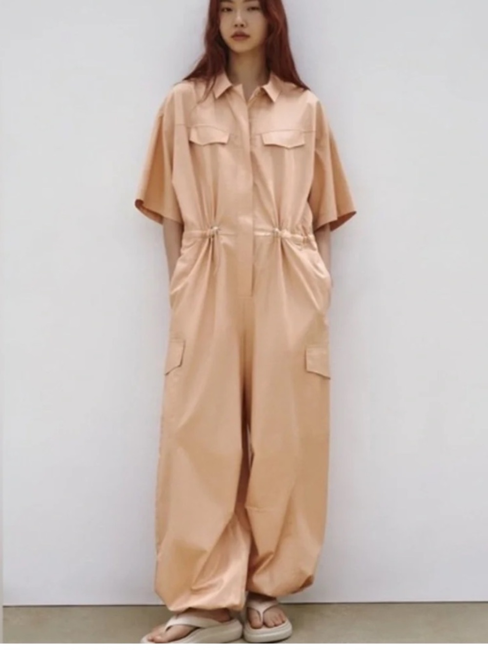 ZARA Gabardine Utility Jumpsuit